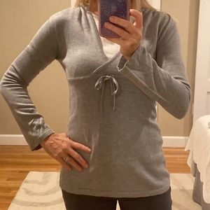 Athleta gray tunic cashmere sweater small